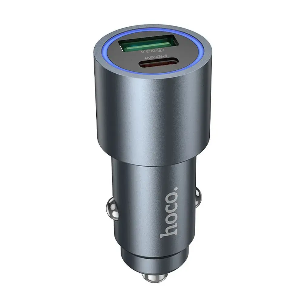 HOCO Z60 auto lādētājs | 30W | PD, QC | USB-A, USB-C | melns