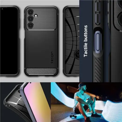 Spigen Rugged Armor чехол для телефона Samsung Galaxy A25 (A256) чёрный