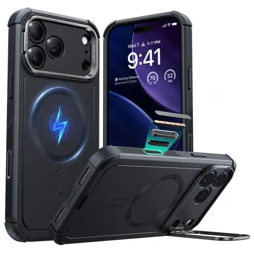 ESR CYBER KICKSTAND maciņš telefonam iPhone 17 Pro Max melns
