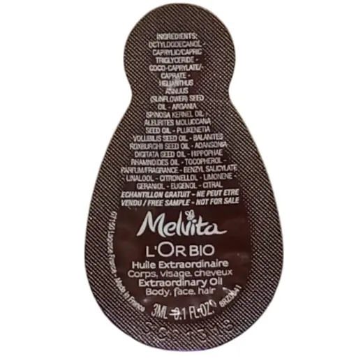 Melvita, L'or Bio, Organic, Nourishing, Body Oil, For Body, Face & Hair, Day & Night, 3 ml *Sample