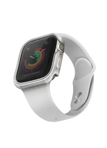 UNIQ Valencia Case Apple Watch Series 4/5/6/SE/SE3 44mm. titanium silver