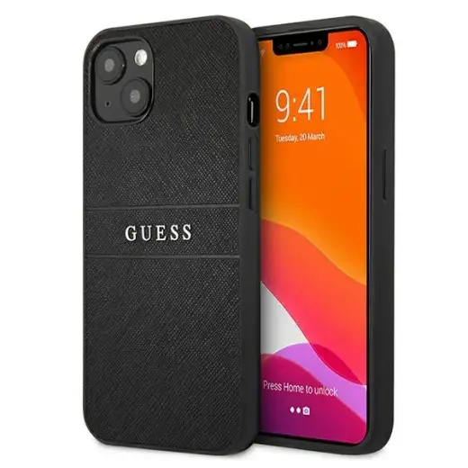 GUHCP13SPSASBBK Guess PU Leather Saffiano Case for iPhone 13 Mini Black