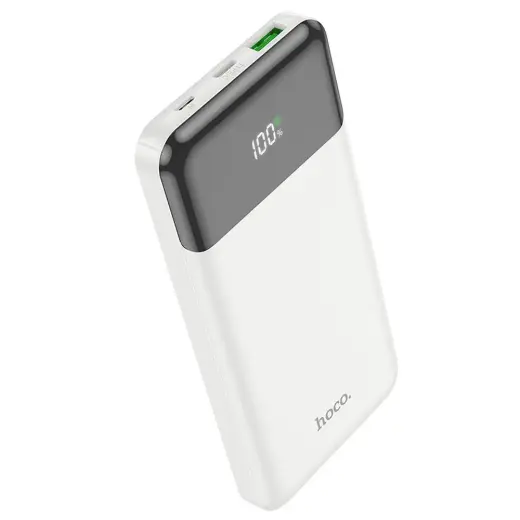 Hoco J102 ārējais akumulators (powerbank) | 10 000 mAh | 20W | PD, QC | balts