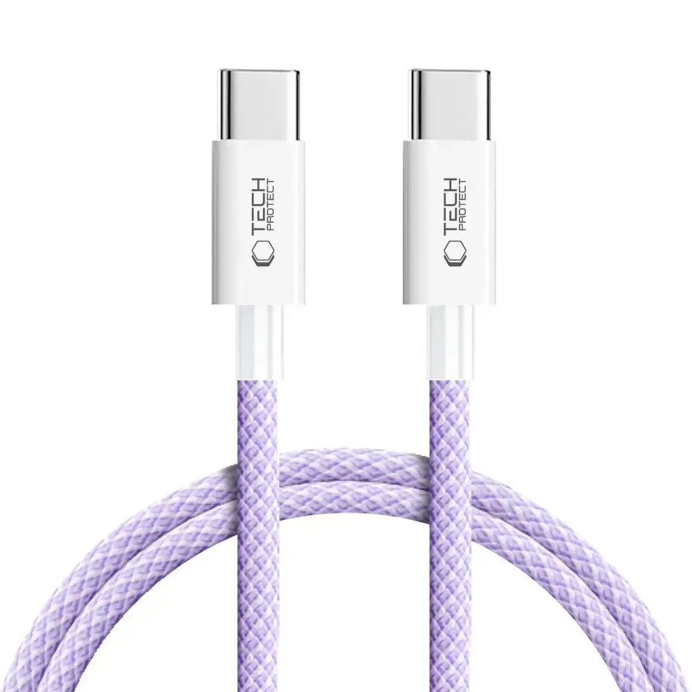 Tech-Protect Ultraboost Lite data transfer and charging cable | USB-C to USB-C | 60W | 1m | mauve