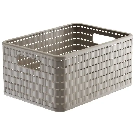 Plastic basket 11L Country, light brown