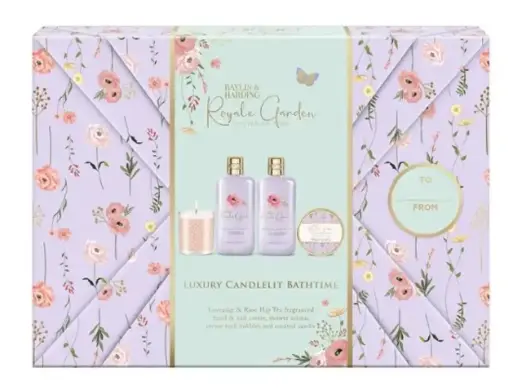 Baylis & Harding Royale Garden Gift Wrapped Candlelit Set in Clear