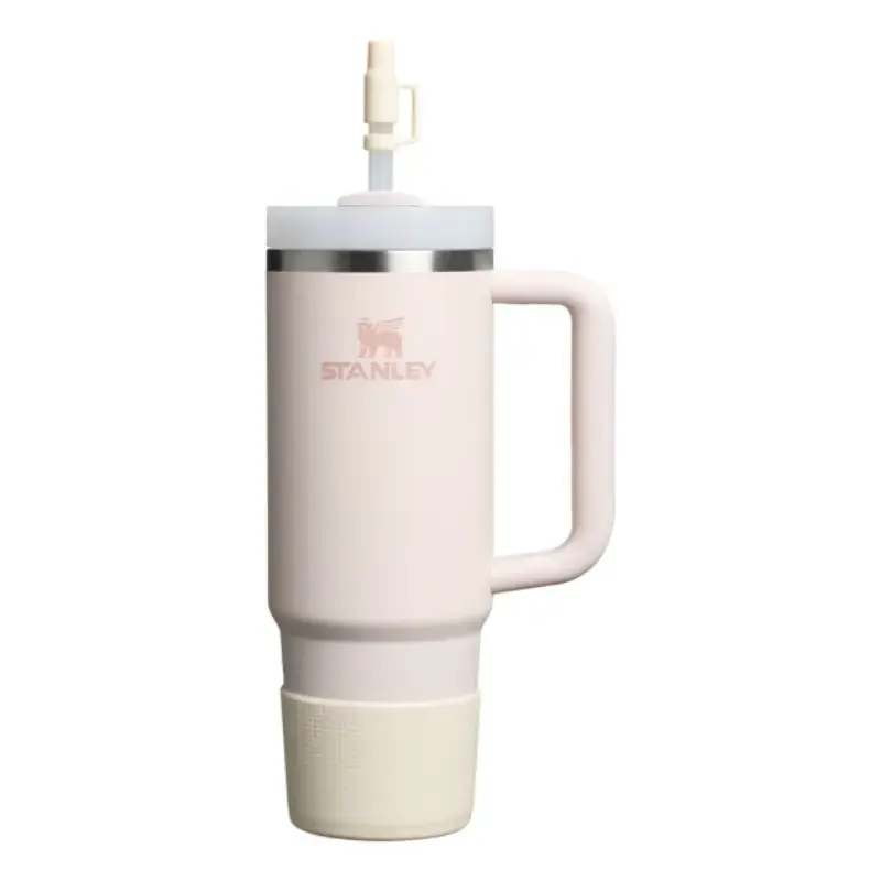 Aizsargpārvalka un salmiņu vāciņu 2 gab. komplekts termokrūzēm 0,89L/0,59L The Quencher Boot + Straw Topper krēmkrāsā