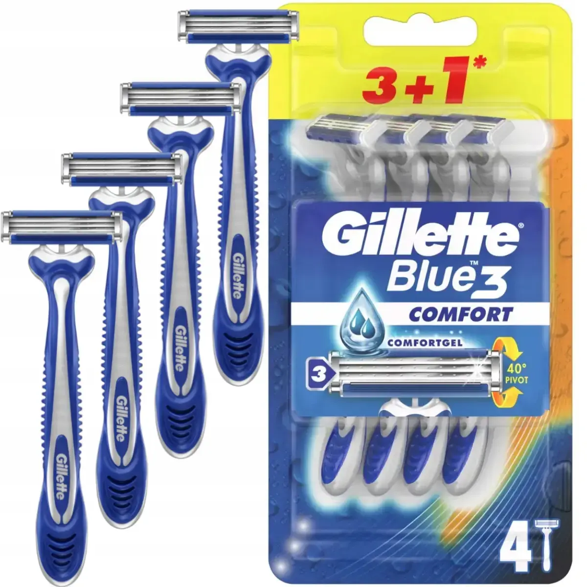 Gillette Blue3 Plus Comfort 3+1 Pcs - Disposable Razor