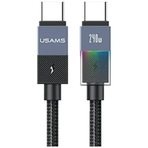 USAMS SJ777 провод для передачи данных и зарядки | USB-C на USB-C | PD | 240W | 1.2m | серый