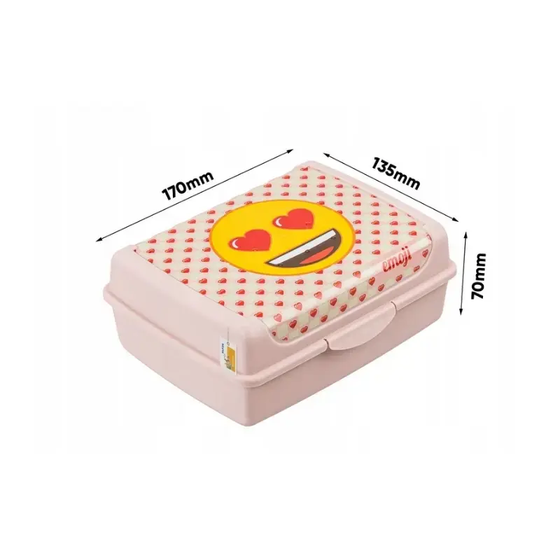 Pārtikas uzglabāšanas trauks deco-click-box midi 1L Carla "Emoji Hearts" 17x13x7cm rozā
