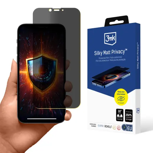 3mk Silky Matt Privacy matēta aizsargplēve telefona ekrānam iPhone 13 Pro Max (privātuma efekts)