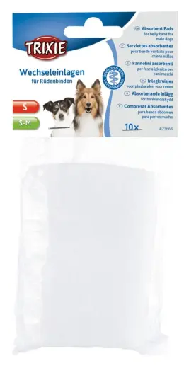 Biksīšu ieliktnīši suņiem - Trixie Pads for belly band for male dogs, S–M, 10 gab.