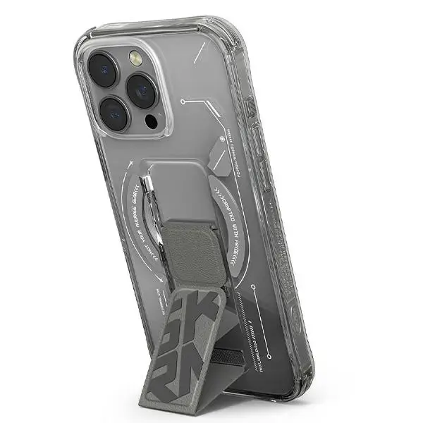 Skinarma case Helio iPhone 16 Pro 6.3" Magnetic Charging + Grip Stand titanium