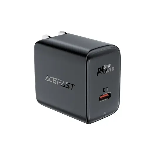 Acefast A23 | 30W | GaN | USB-A | USB-C | melns