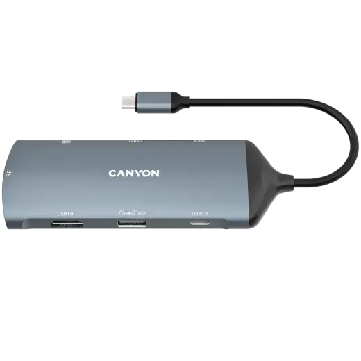 CANYON hub DS-15 8in1 4k USB-C Dark Grey