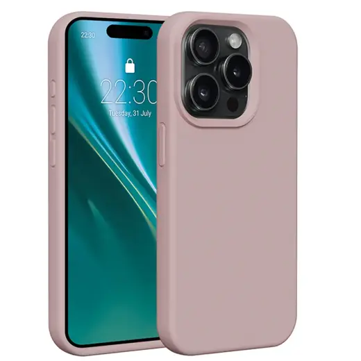 Etteri Silikona telefona maciņš iPhone 15 Pro 6,1 gaiši rozā