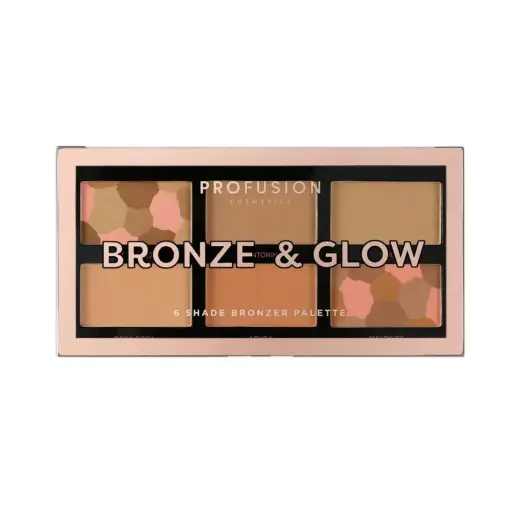 Profusion Cosmetics, Bronze & Glow, Matte & Contouring, Blush Highlighter Palette, 15.6 g