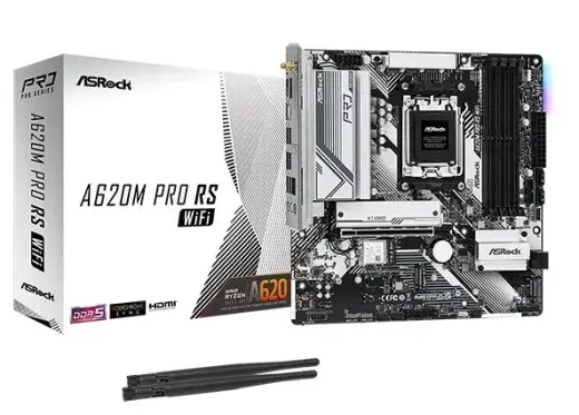 ASRock Motherboard A620M PRO RS WIFI - Micro ATX - Socket AM5 - AMD A620