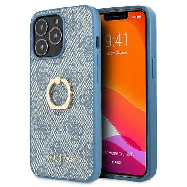Guess GUHCP13X4GMRBL iPhone 13 Pro Max 6,7" niebieski|blue hardcase 4G with ring stand