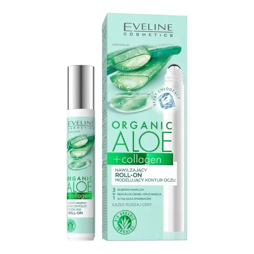 Eveline Cosmetics Organic Aloe + Collagen Roll-on for Eyes Moisturizing Effect 15 Ml