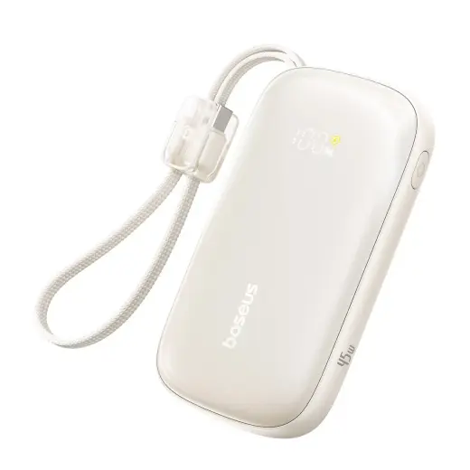 Baseus EnerFill FC21 Qpow 3 Ultra ārējais akumulators (powerbank) | 10 000 mAh | 45W | USB-C, Lightning | LED ekrāns | pelēks