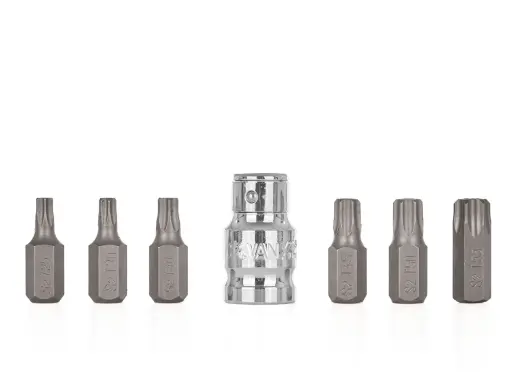 7 daļu TORX T25-T55 skrūvgriežu uzgaļu komplekts