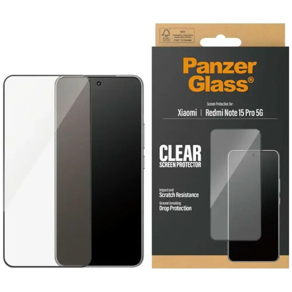 Szkło hartowane PanzerGlass Ultra-Wide    Fit do Xiaomi Redmi Note 15 Pro 5G