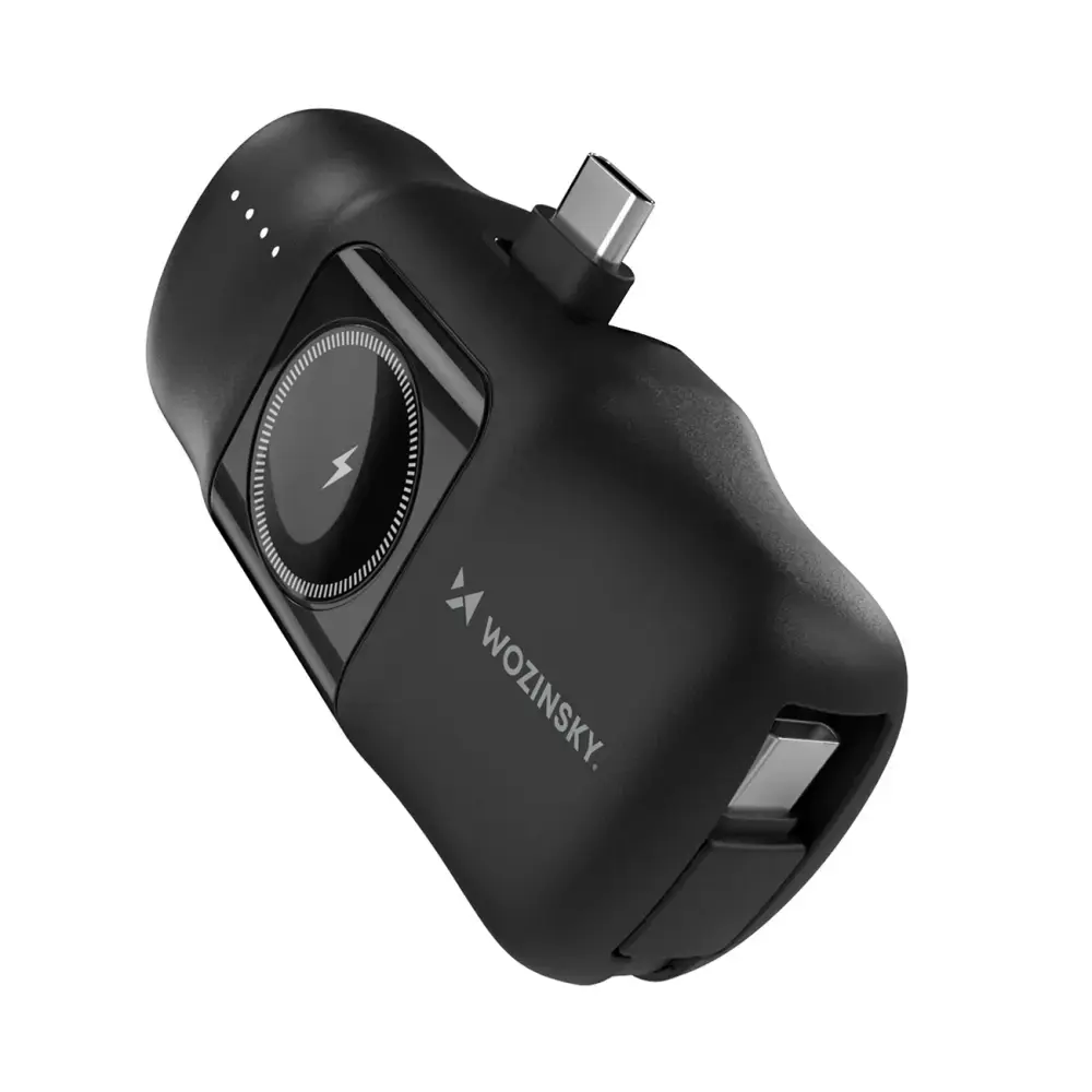 Wozinsky WF16-YCS Mini ārējais akumulators (powerbank) | 5 000 mAh | 15W | USB-C, Apple Watch | melns