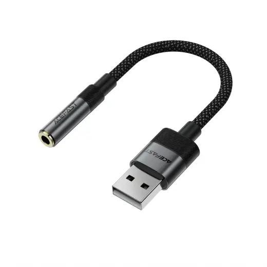 Acefast J13 USB-A to 3.5mm mini jack adapter - black