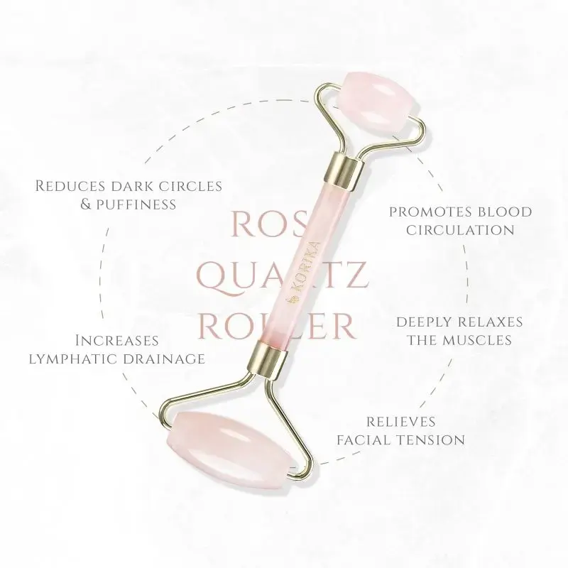 KORIKA Tools Roller & Gua Sha Facial Massage Roller & Rose Quartz Massage Tools