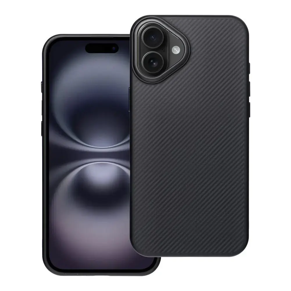 Carbon Elite Mag phone case with MagSafe support for iPhone 16 Plus black