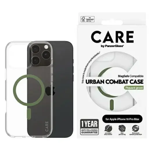CARE by PanzerGlass Flagship Case iPhone 16 Pro Max 6,9" zielony|green MagSafe 1372