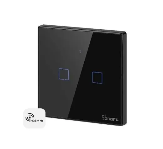 Išmanusis Wi-Fi sieninis jungiklis Sonoff TX T3EU2C su RF valdymu
