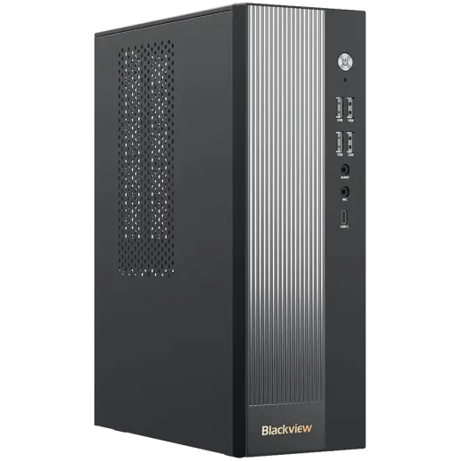 Blackview Desktop NEX60 intel Raptor lake core i5-210H up to 4,8HGz 16/512 WiFi 6 BT 5.2 1xTypeC LAN RJ45 USB 3.0x2 USB 2.0x6 VGAx1 DP1.4x1 HDMI2.0x1 3.5mmx2 Windows 11Pro Black