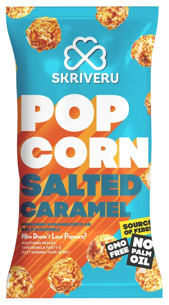 SKRĪVERU Caramelized popcorn with salted caramel, 80g