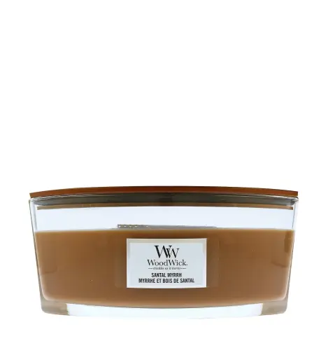 WoodWick Santal Myrrh scented candle with wooden wick 453,6 g