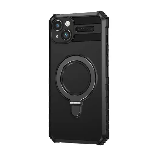 Tel Protect Armor Magsafe Metal Ring Case for Iphone 14 black
