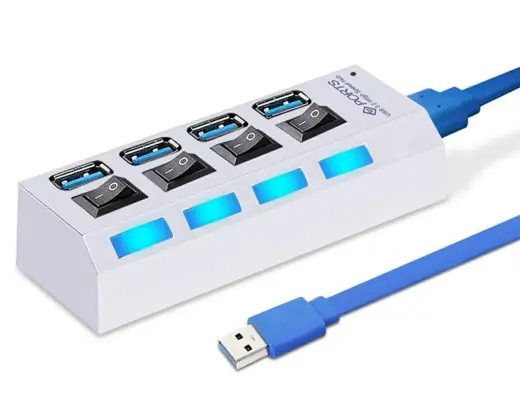 Fusion sadalītājs (habs) USB 3.0 uz 4 x USB 3.0 | 5 Gbps balts
