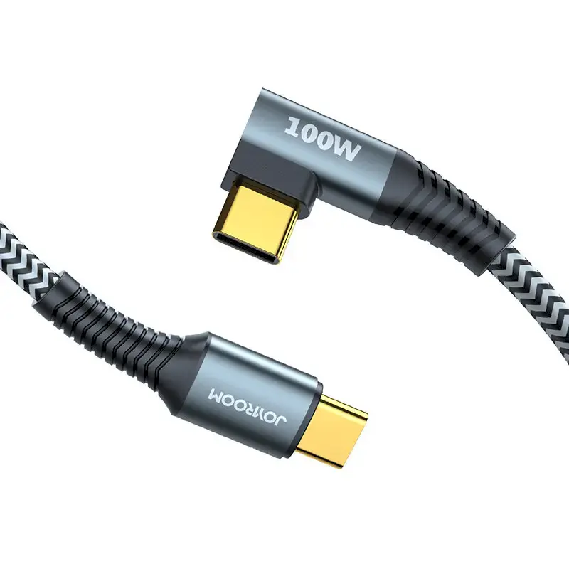 Joyroom angled elbow USB Type C - USB Type C charging data cable Power Delivery 100W 5A 1,5m gray (S-1550N12 C-C gray)