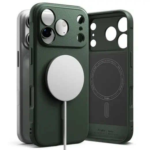 Ringke Onyx Magnetic maciņš ar MagSafe atbalstu telefonam Apple iPhone 17 Pro zaļš