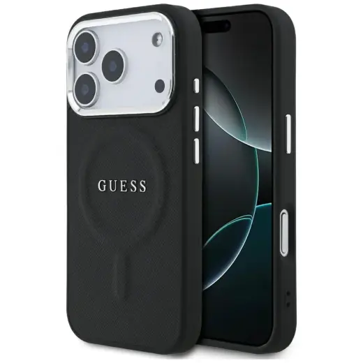 Guess PU Saffiano MagSafe Case for iPhone 17 Pro Black