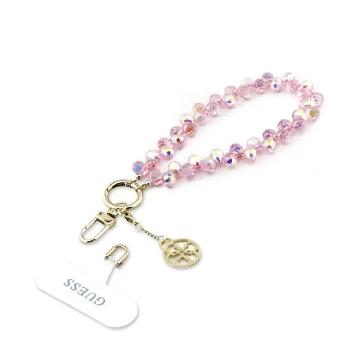 Guess Universal Wrist Strap Crystals 4G Charm Pink