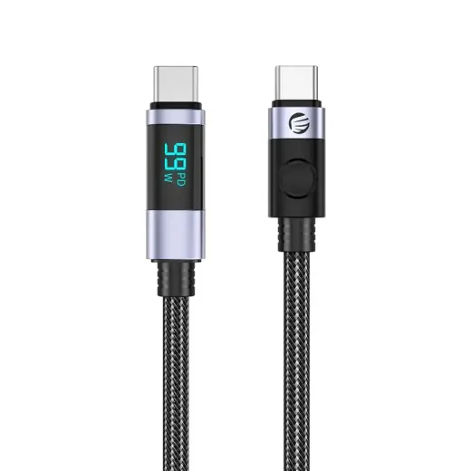 Orico LDC2C провод для передачи данных и зарядки | USB-C на USB-C | PD | 100W | с LED дисплеем | 2m | чёрный | набор 2 шт
