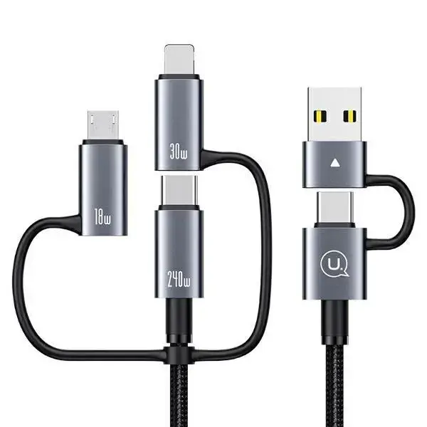 USAMS Sufeng Seria SJ737 3-in-1 datu pārraides un uzlādes vads | USB-C uz USB-C | 240W | 1.2m