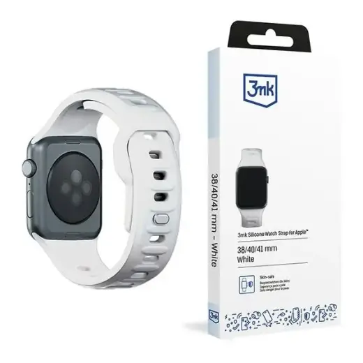 3mk Protection išmaniojo laikrodžio dirželis Apple Watch (38/40/41 mm) | silikoninis | baltas