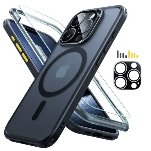 ESR Classic Pro Set Halolock MagSafe case + glass for display and camera for iPhone 15 Pro Max - black