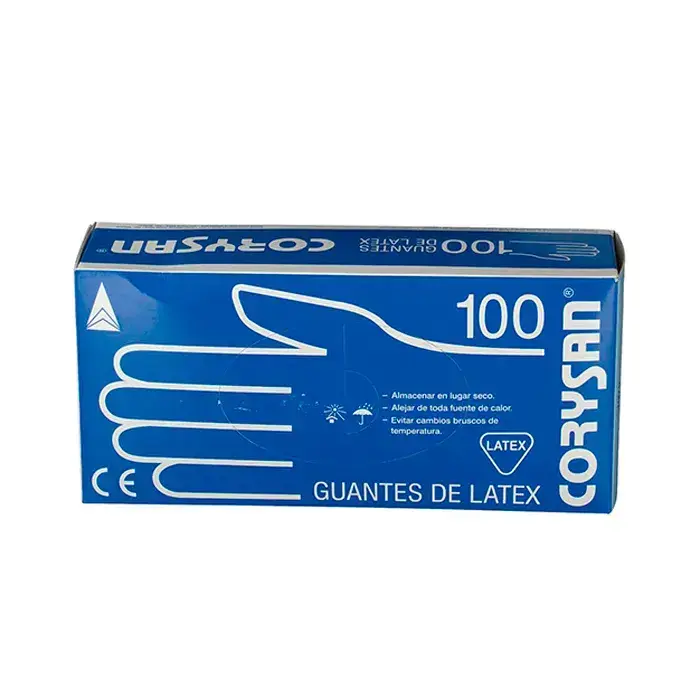 CORYSAN Latex Gloves, Large, 100 Count