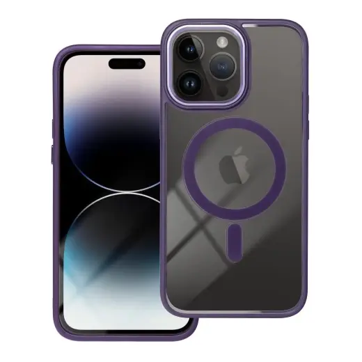 Color Edge Mag telefono dėklas su MagSafe palaikymu iPhone 14 Pro Max violetinis