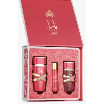 Lattafa Perfumes Yara Candy Dárková sada EDP 100 ml, miniaturka EDP 12 ml a vlasový sprej 50 ml 100ml