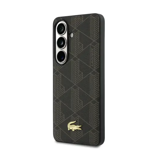 Lacoste PVC Blend Monogram Gold Logo maciņš ar MagSafe atbalstu telefonam Samsung Galaxy S26 (S942) brūns